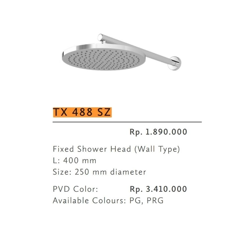 wall shower head toto tx 488 sz / head shower tanam toto tx488sz