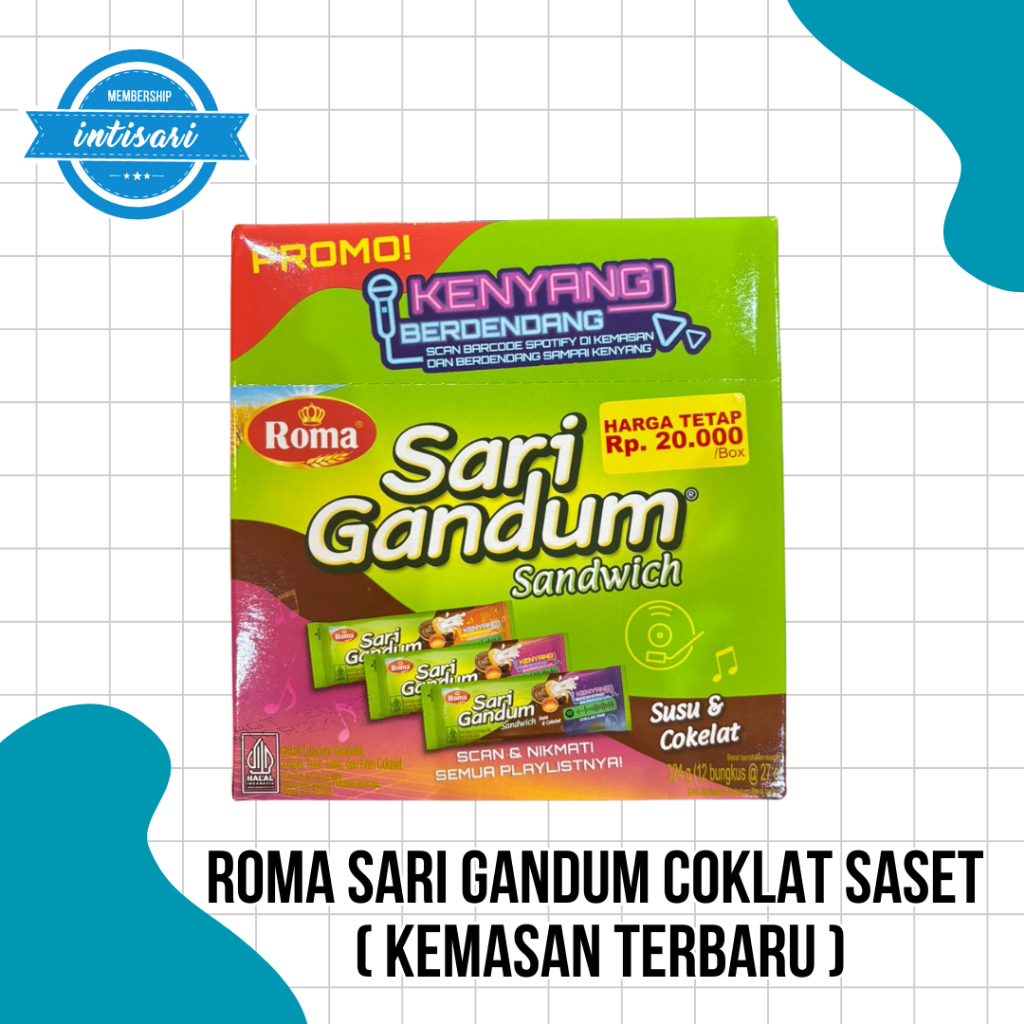 

Roma Sari Gandum Coklat saset 27gr ISI 12pcs (PAK)