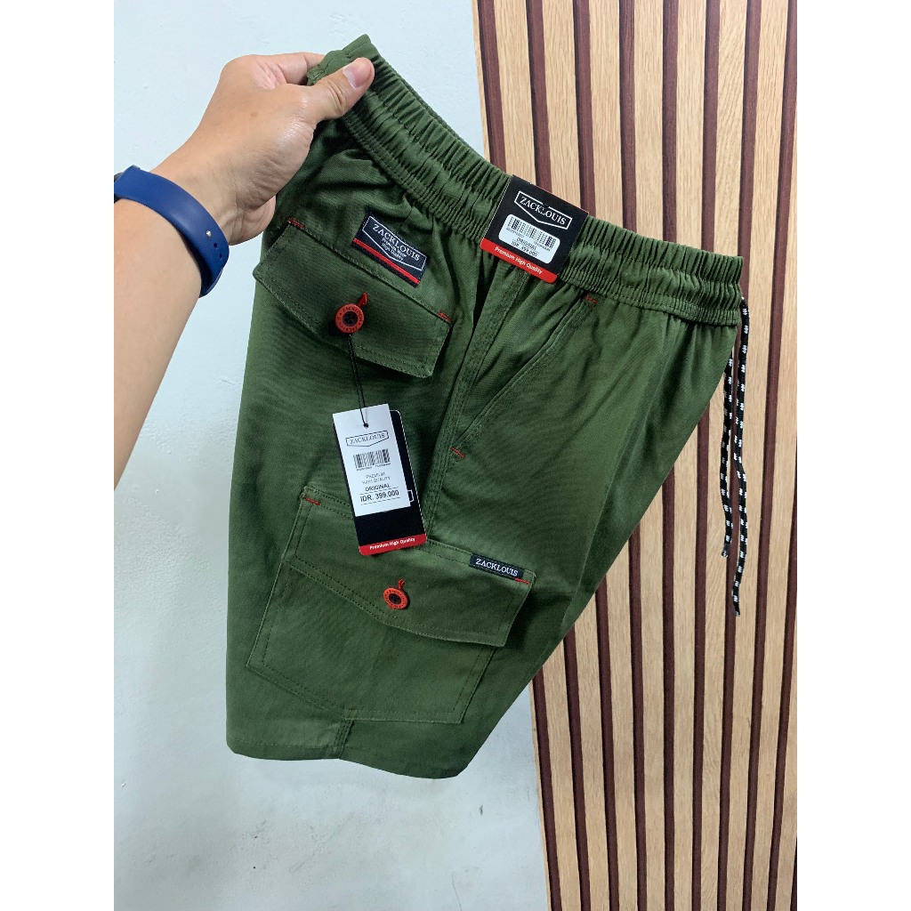 Celana Pendek Cargo Pria Premium Stretch Melar Diatas Lutut