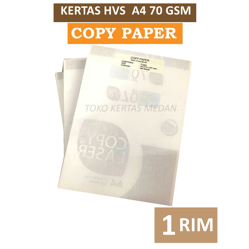 

Kertas HVS COPY PAPER 70 Gsm Ukuran A4 , 1 RIM / 500 Lembar