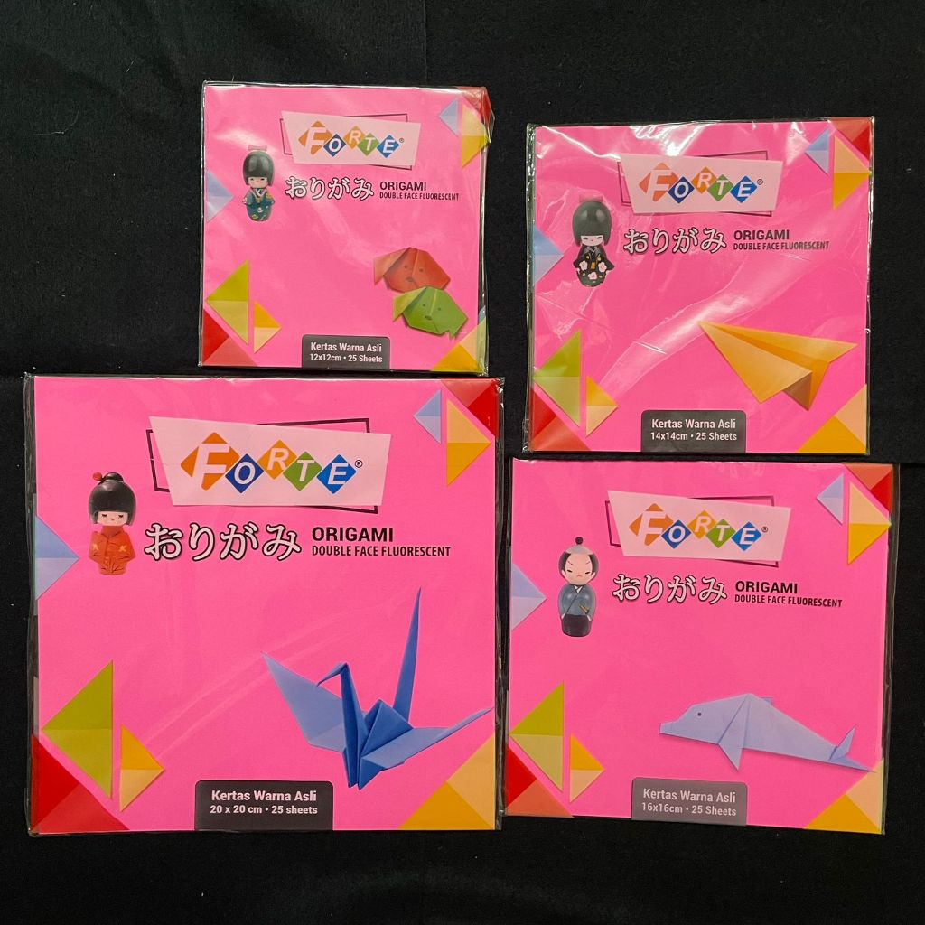 

Forte Kertas Origami Warna Bolak-Balik (Colour Paper) isi 25 lembar 12 x 12 14 x 14 16 x 16 20 x 20