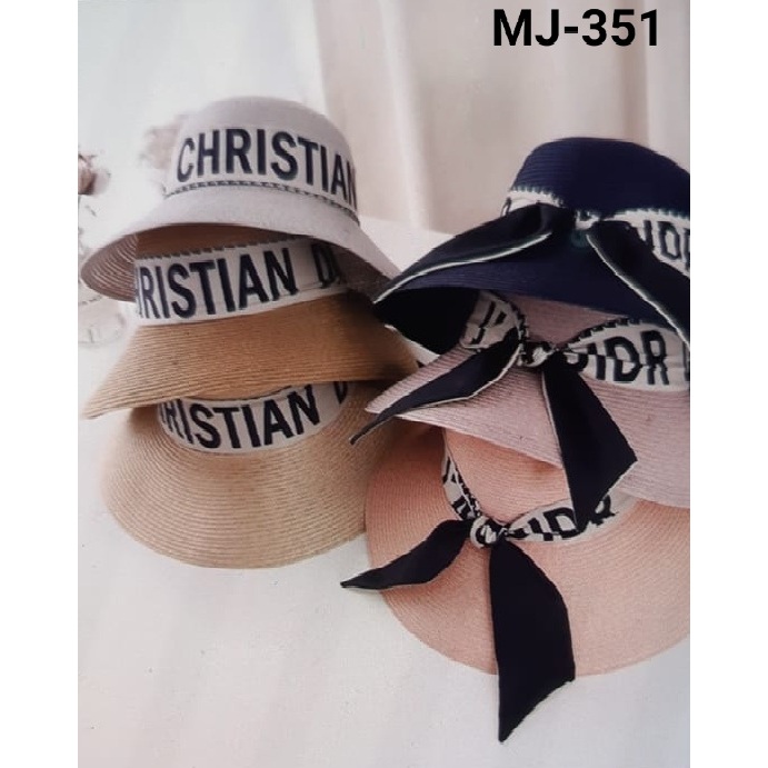 TOPI PANTAI WANITA CHRISTIAN DIOR RAJUT JERAMI