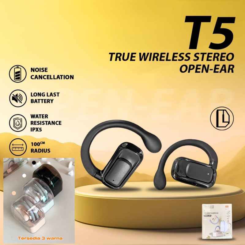 Open Ear Bluetooth TWS T5 For Sport & Gaming (Anti Air)