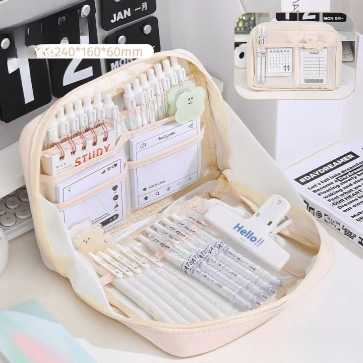 

Kinokimi - Kotak Pensil Muatan Banyak Multifungsi Tas Kecil Perlengkapan Sekolah Stationary Bag