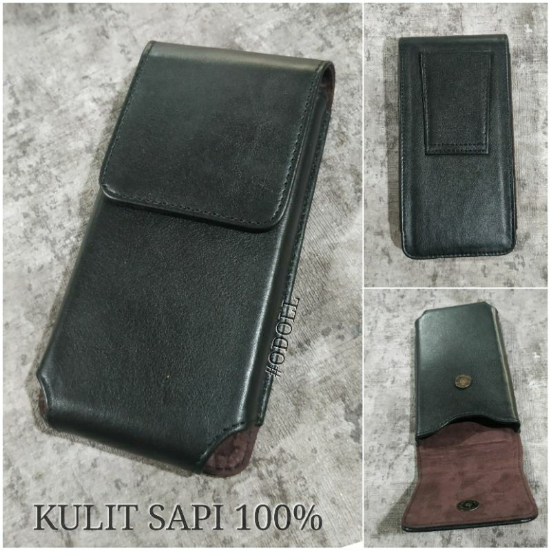 Sarung Hp Kulit Asli Model Tegak - Dompet Hp Pinggang Kulit Original
