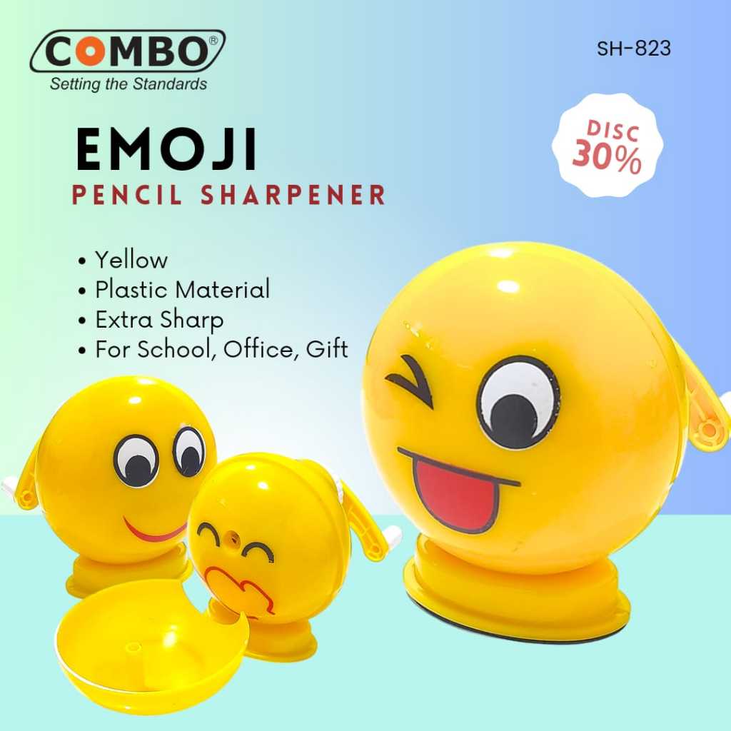 

Serutan Pensil Putar Lucu / Table Mechanical Sharpener SH-823 / Penyerut Pensil Emoji Emoticon / Rautan Pensil Meja Cute Smiley