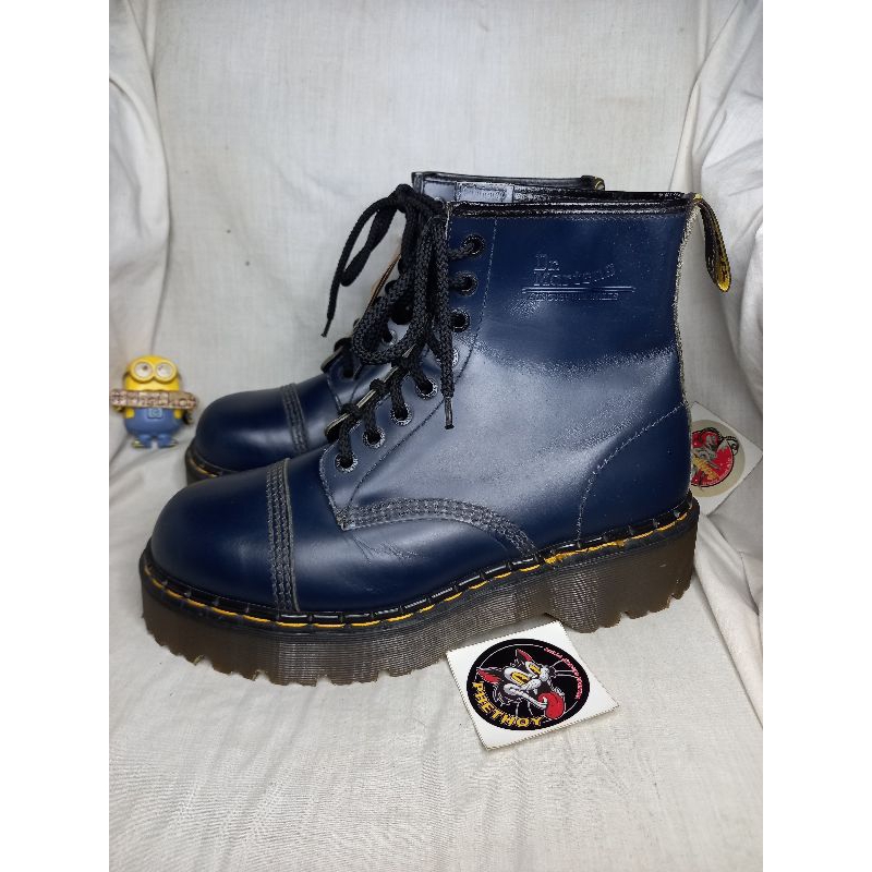 sepatu boots dr martens 1460 navy smooth docmart vintage marten casual blue dm