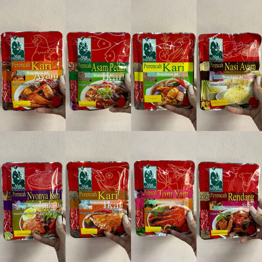 

MAK NYONYA Kari Ayam / Asam Pedas Ikan / Kari Curry / Nasi Ayam / Nyonya Kari / Kari Ikan / Tom Yam Tomyum / Rendang - Bumbu Instant Malaysia