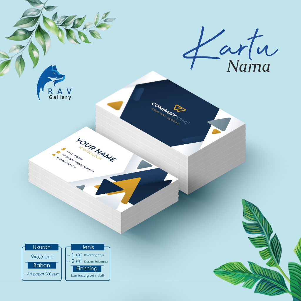 

Kartu nama 1 Box isi 100 1SISI 2SISI