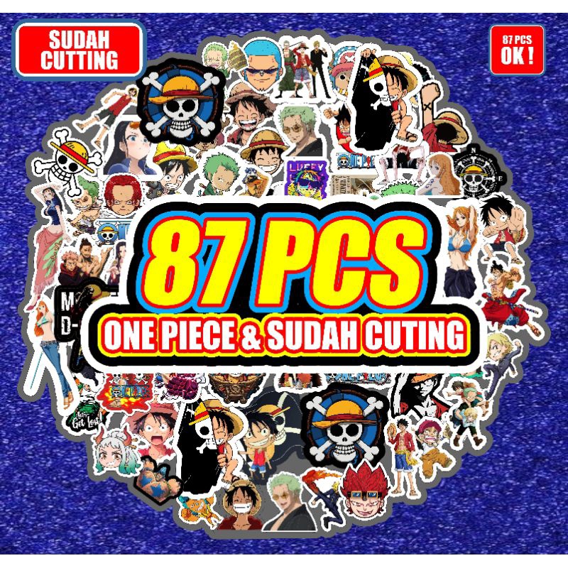 

stiker anime one piece isi 87pcs