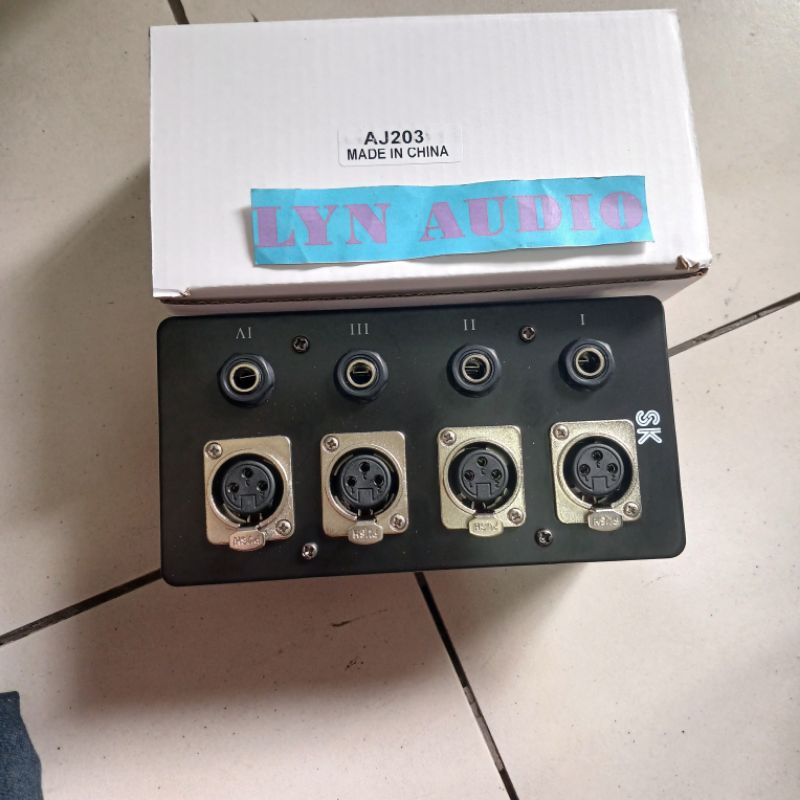 PANEL BOX MIC INSTRUMEN 4 CHANNEL AKAI XLR FEMALE PANEL MIC TANAM TEMBOK 4 CHANNEL