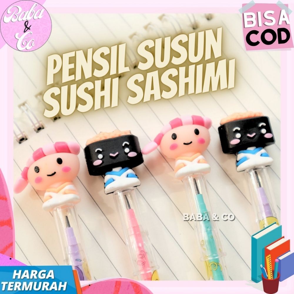 

PENSIL SUSHI PENSIL SUSUN SUSHI SASHIMI LUCU UNIK MURAH PENSIL PELURU UNIK LUCU