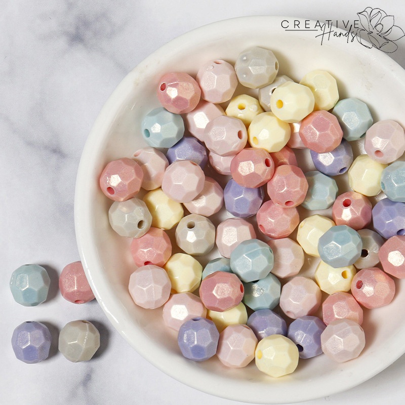 

✨COD✨【50pcs】Macaron Ice Cream Acrylic Noodle Beads Diy Handmade Beaded Jewelry