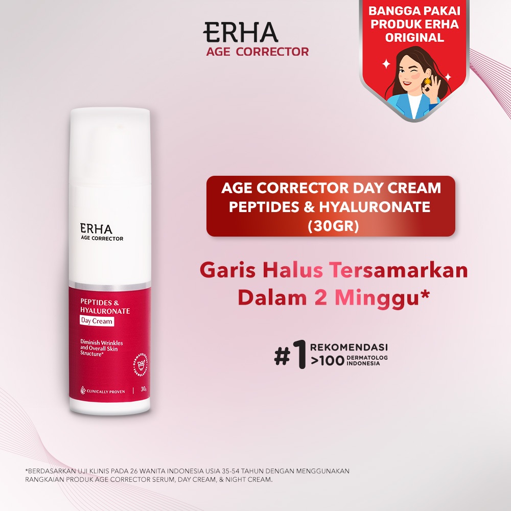 ERHA Age Corrector Petides & Hyaluronate Day Cream 30g - Pelembap Pagi Anti Aging