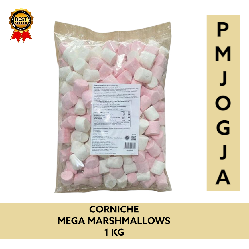 

Corniche Mega Marshmallow 1 Kg Marsmalow Warna Halal marsmellow Best Seller