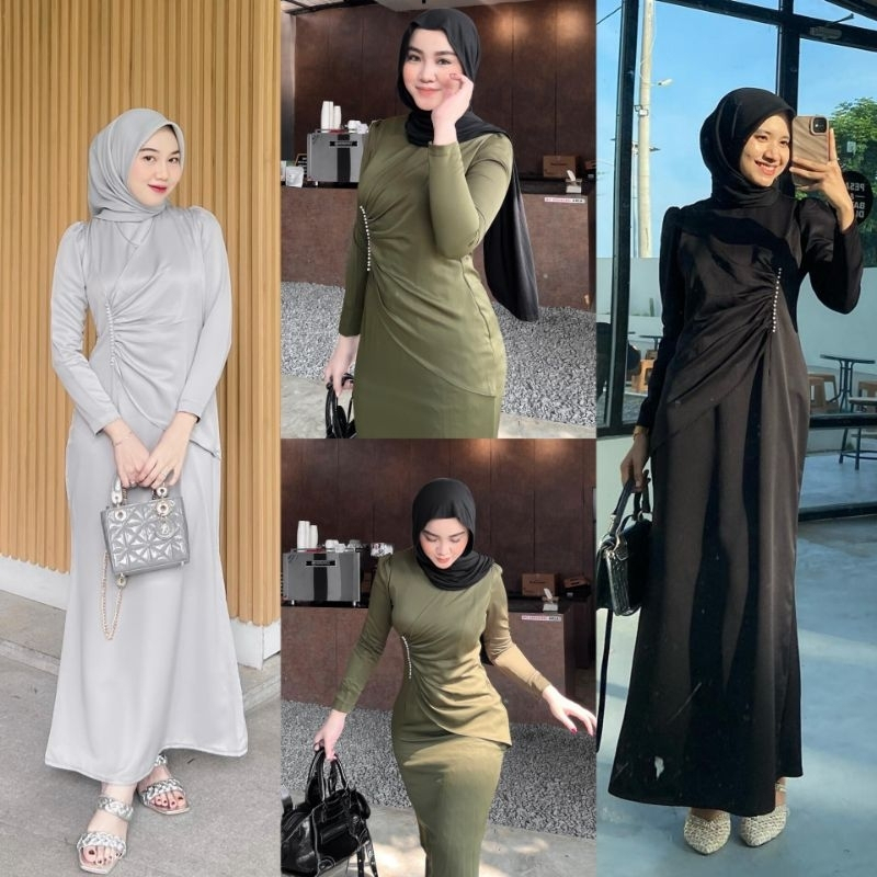 BEST SELLER – Gamis Diva Dress Silk Dress By Elnara Busana | Bahan Gamis Polos Fashion Terbaru Musli