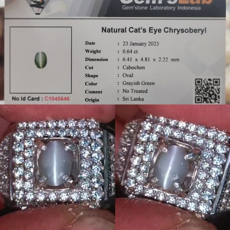 NATURAL CAT'S EYE CHRYSOBERYL CAT EYE JELAS