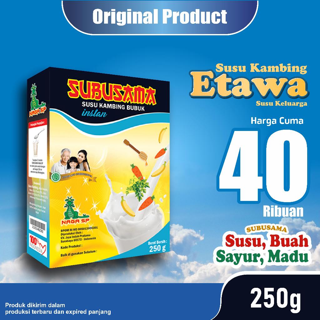 

Susu Kambing Etawa SUBUSAMA Bubuk Naga SP 250 gram Susu Buah Sayuran Madu Garansi Original Produk