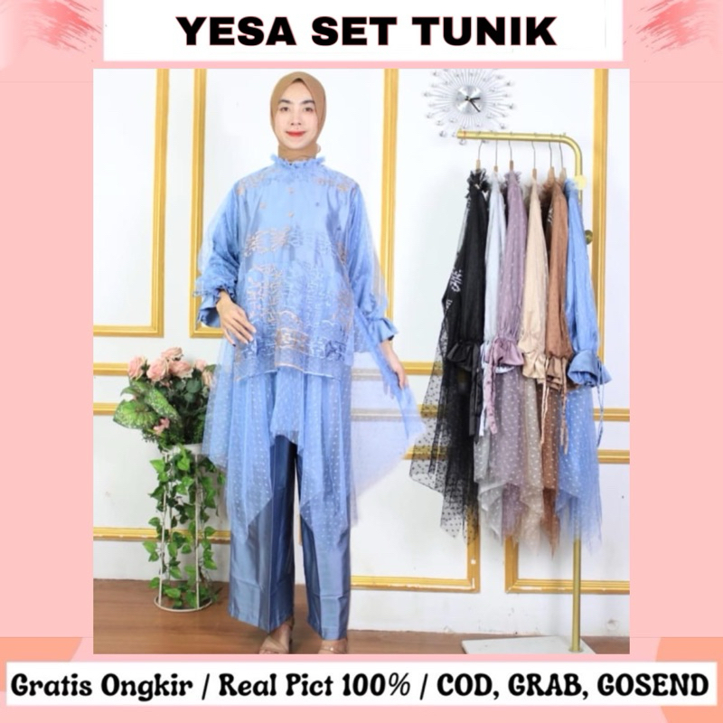 YESA SET TUNIK / ONESET BRUKAT / SET KONDANGAN / SET ATASAN SAN CELANA