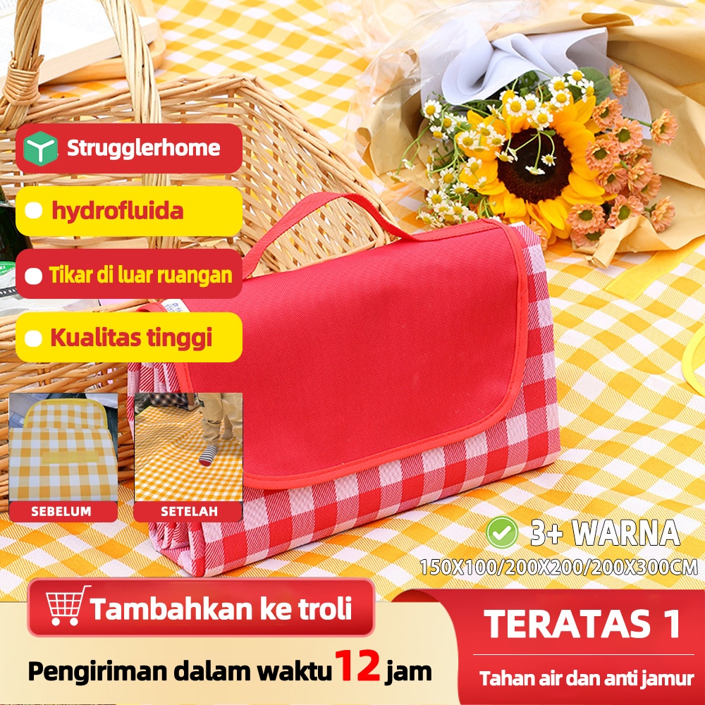 【strugglerhome】tikar piknik aesthetic tikar piknik lipat anti air tikar piknik lipat jumbo kain pikn