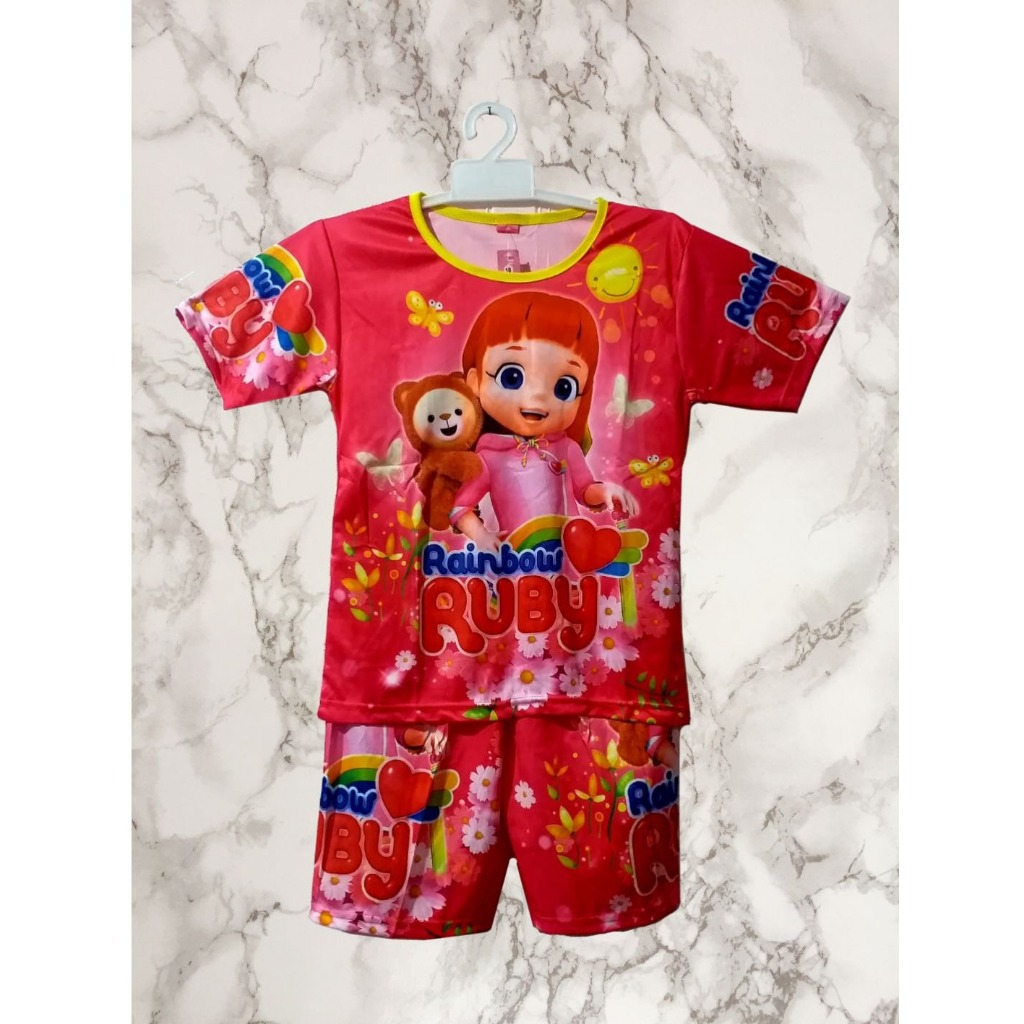 FEI FASHION / SETELAN RUBY ANAK PEREMPUAN | SETELAN RAINBOW RUBY | BAJU RAINBOW RUBY ANAK PEREMPUAN 