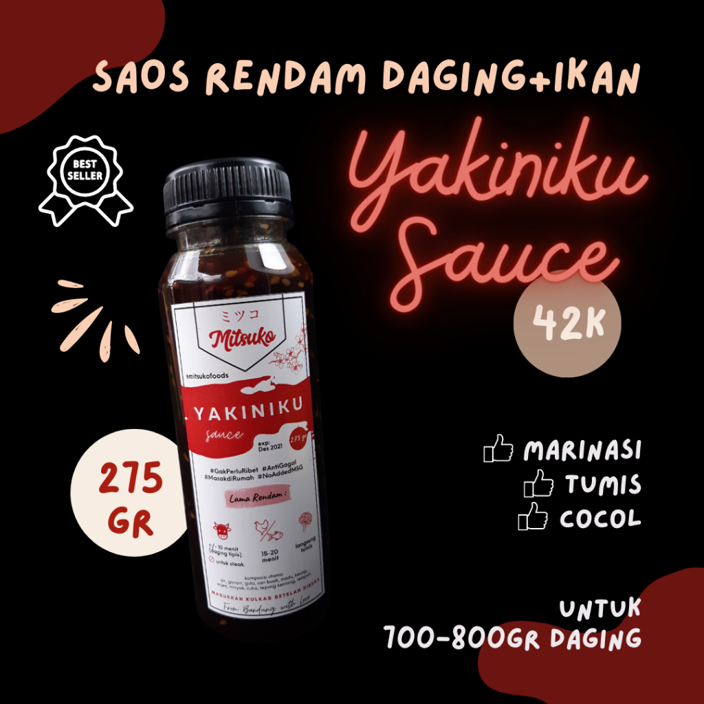 

Yakiniku Sauce 250ml Halal MITSUKO - saos serbaguna japan bbq grill tumis manis gurih