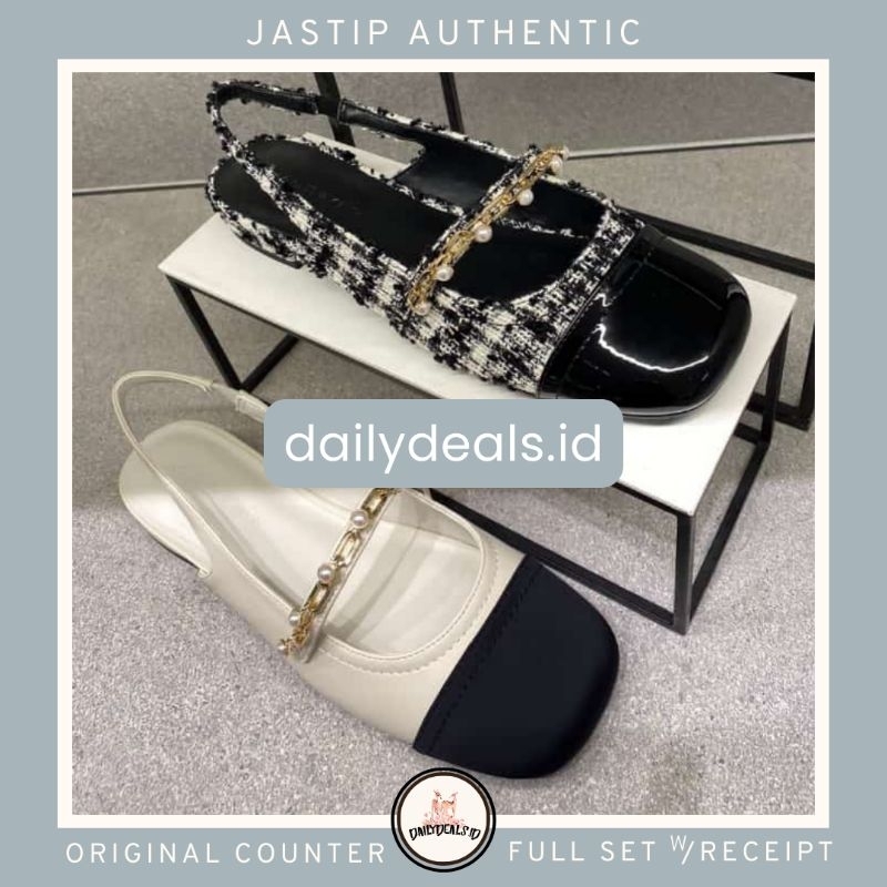 #1-70900382-2 Beaded Chain - Jast[p] CK ORIGINAL COUNTER LINK FLATS SLINGBACK SEPATU SANDAL MULES ST