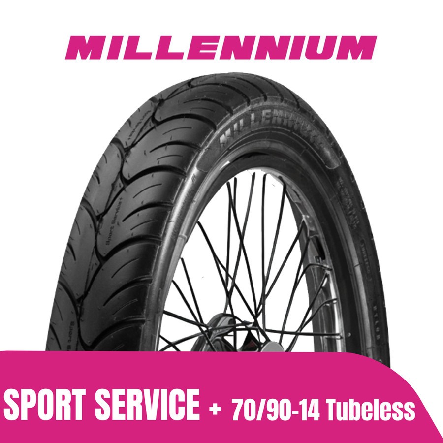 PROMO Ban Motor Matic Tubeless Millenium Sport Service Plus 70 80 90 / 90 90 90 Ring 17 Ban Luar Mot