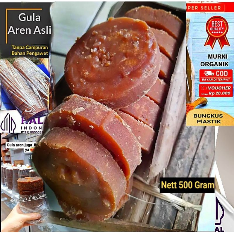 

Gula Aren asli Ciamis Organik Bungkus Daun 500 Gram