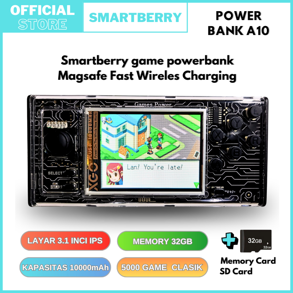 BOC A10 Game Powerbank 10.000 MaH Magsafe Fast Charging With 5000 Retro Game/ Game Console Classic