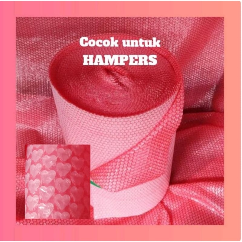 

BUBBLE WRAP PINK LOVE SUPER PREMIUM UKURAN LEBAR 30CM X PERMETER