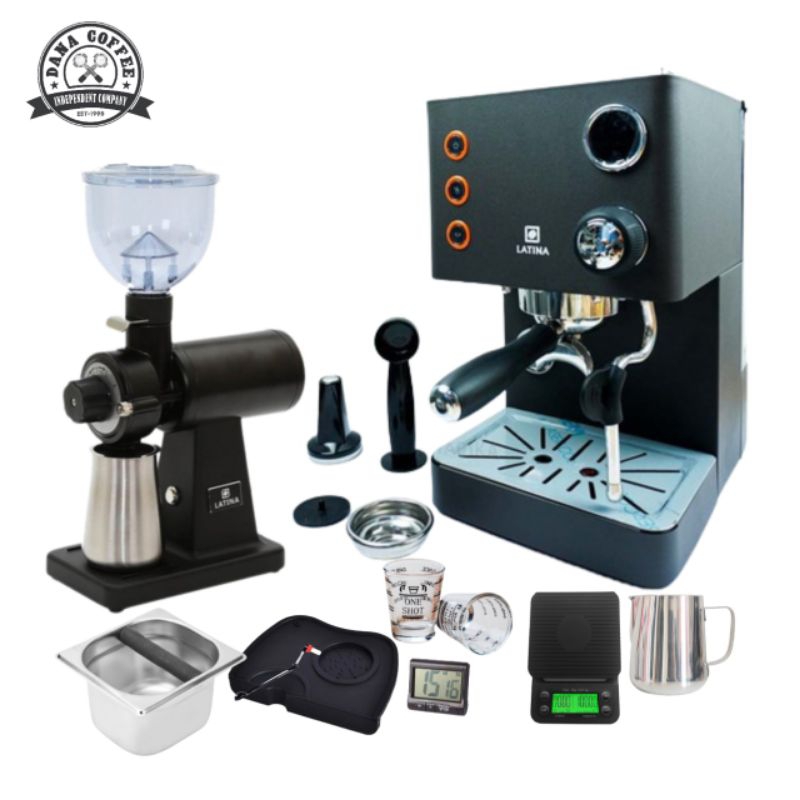 Paket Mesin Espresso Latina Altro 2 With Grinder Latina T60 Libra Free Tools