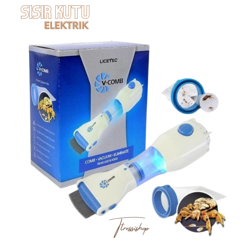 Sisir Kutu Elektrik / Alat Pembersih Kutu Rambut Elektrik V-Comb Sisir Serit Penghilang Kutu