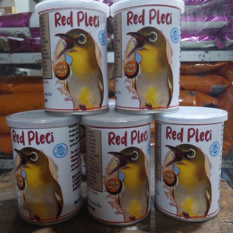 Red pleci nutribird voer burung halus