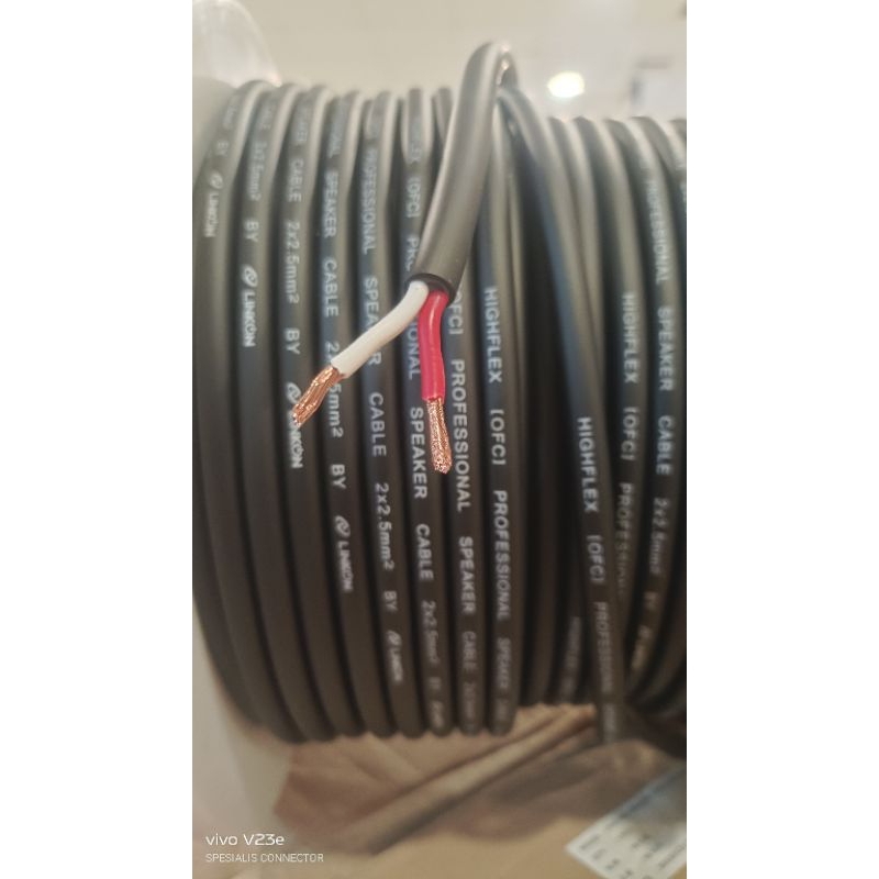 Per 1meter Kabel Speaker isi 2 Linkon  2x2,5 Tembaga murni