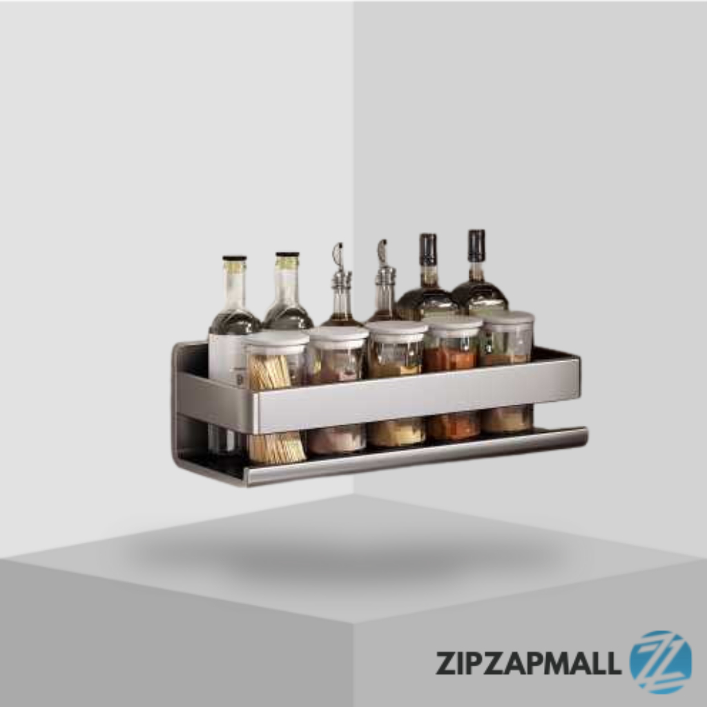 Rak Bumbu Dapur Carbon Steel Kitchen Storage with Glue /Tempat Bumbu Dapur Simpan Berbagai Botol Rap