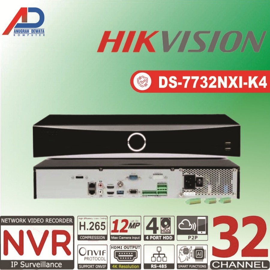 NVR HIKVISION 32 CHANNEL DS-7732NXI-K4/NVR 32CH NON POE
