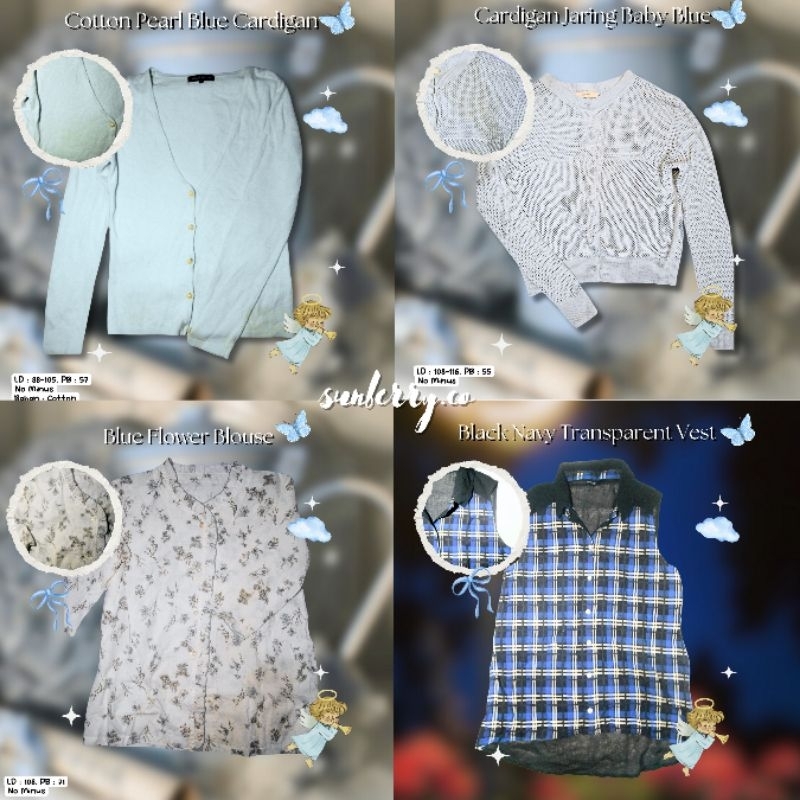 Blue Collections - Cardigan Kemeja Blouse Vest Rajut