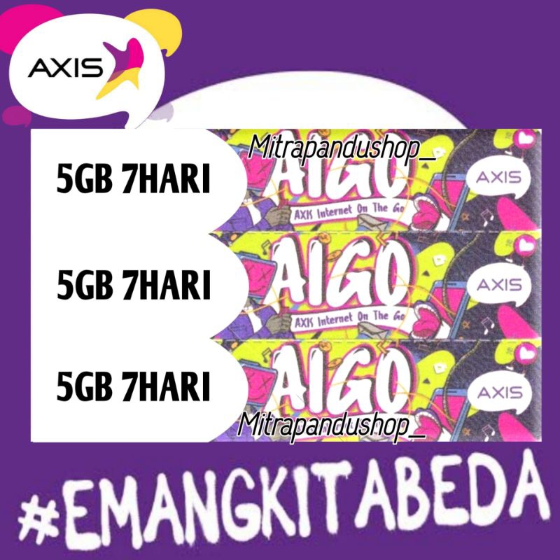 [VA] VOUCHER AXIS AIGO 5GB (3,5GB + 1,5GB Lokal) 7HARI