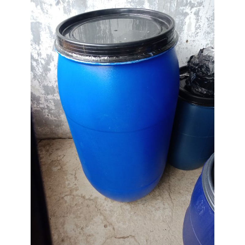drum plastik tong sampah ukuran 150 liter bekas