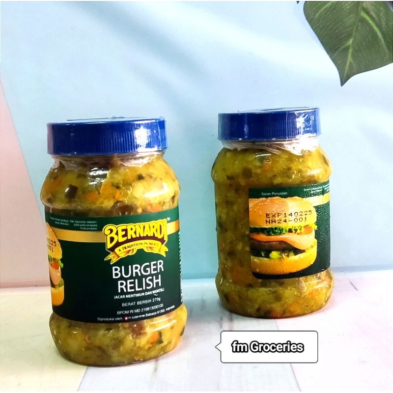 

Bernardi Burger Relish | Bernardi acar mentimun & wortel