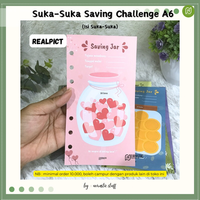 

Isi Binder Saving Challenge Suka-Suka A6 / Kertas Binder Saving Challenge Ukuran A6