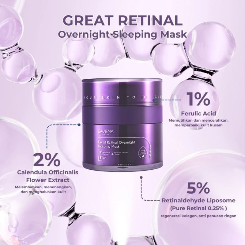 RETINAL DAVIENA | GREAT RETINAL OVERNIGHT SLEEPING MASK | RETINAL DAVIENA SKINCARE | DAVIENA SKINCAR