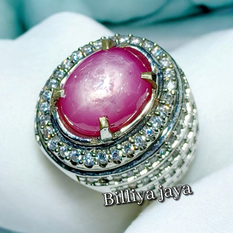 CINCIN BATU PERMATA RUBY STAR CORONDUM ASLI