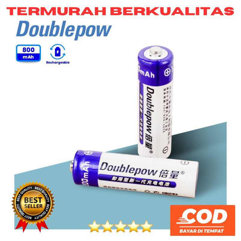 2 Pcs Baterai Cas A2 / A3 Doublepow Batu Baterai AA / AAA Rechargeable NiMH