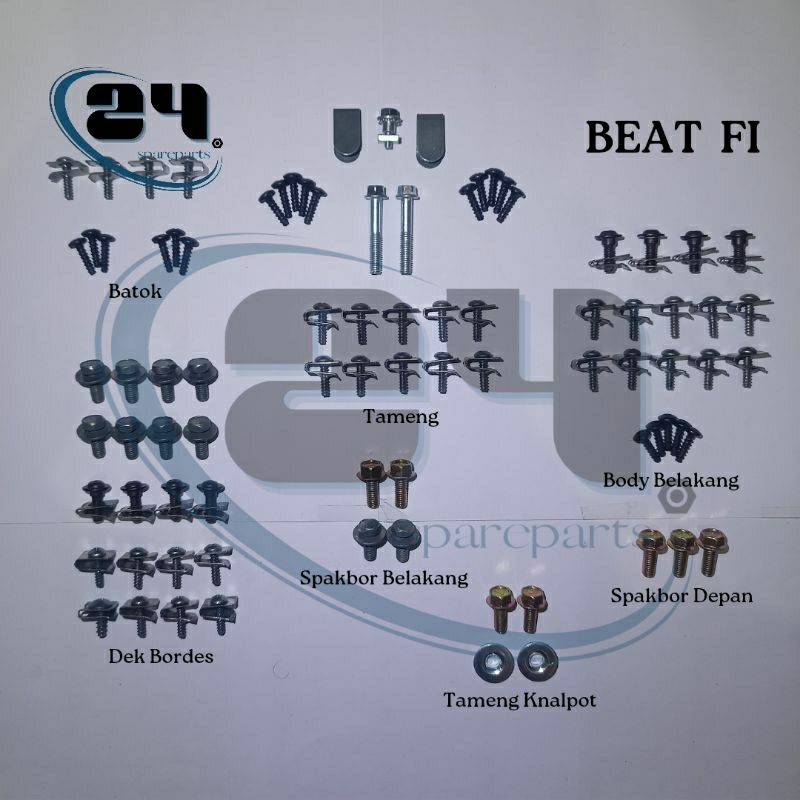 Baut/Baud full set body motor Honda Beat Fi