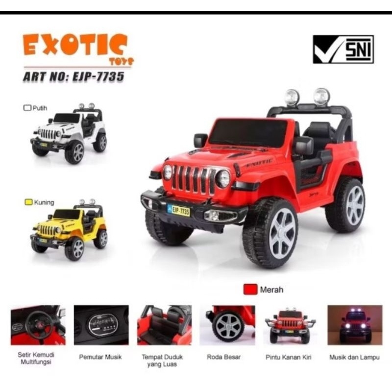 MOBIL AKI MAINAN ANAK JEEP VENTURER EXOTIC EXOTIC(semua tipe mobil aki)