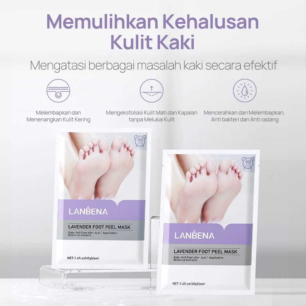 LANBENA Foot Peeling Mask Masker Kaki 2Pair Masker Kaki Remove Dead Skin Peeling Badan Foot Care Unt