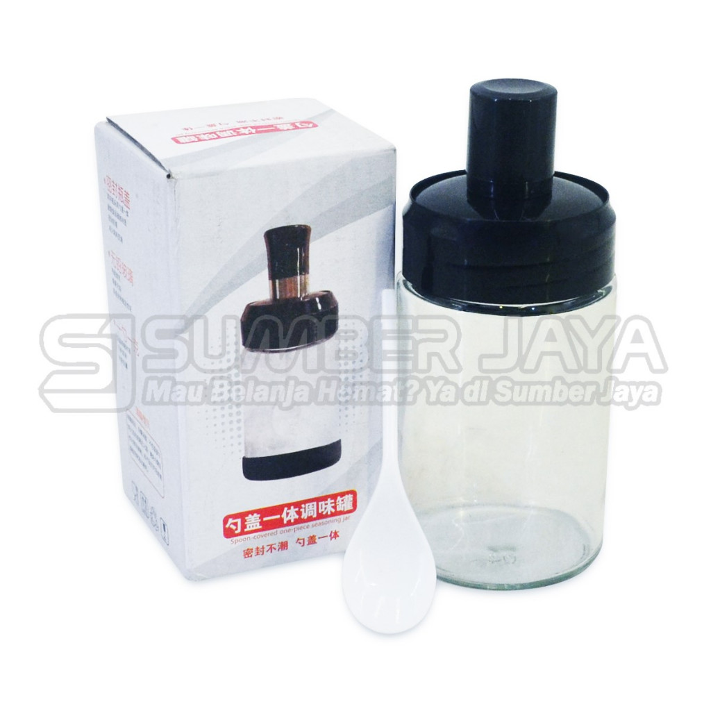 Tempat Bumbu Botol Kaca Plus Sendok Toples Bumbu Dapur Unik dan Lucu 1 pcs