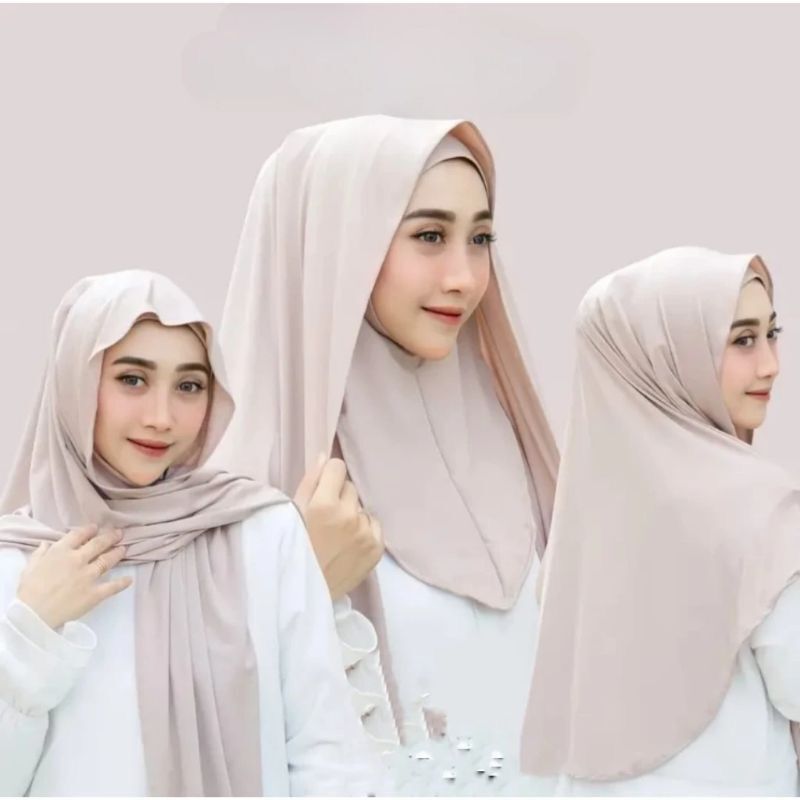 MURAH BISA COD Pasmina Inner Instan Jersey Nutup Leher Premium / Hijab Pashmina Inner Jersey Oval Nu